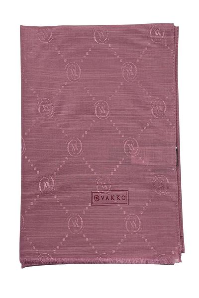 Vakko Σάλι από βαμβακερό μεταξωτό Dusty Rose - Μονόγραμμα