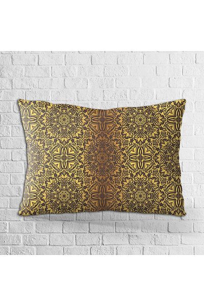 Cango Home Husă de pernă cu două fețe, 35x50, maro, galben, cu model vintage, imprimată digitală - Otyk020-3550