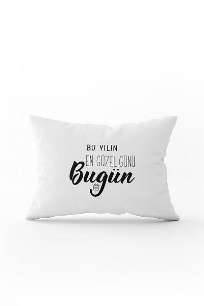 Cango Home Husă de pernă cu litere decorativă cu imprimare digitală, albă, neagră - Cgh476-3550 imprimată pe două fețe