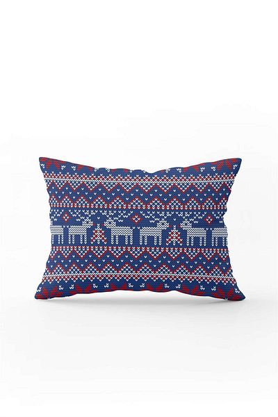 Cango Home Red Blue Christmas Themed Digital Printed Throw Pillow Cover Cgh839-3550 Double Sided Printed
