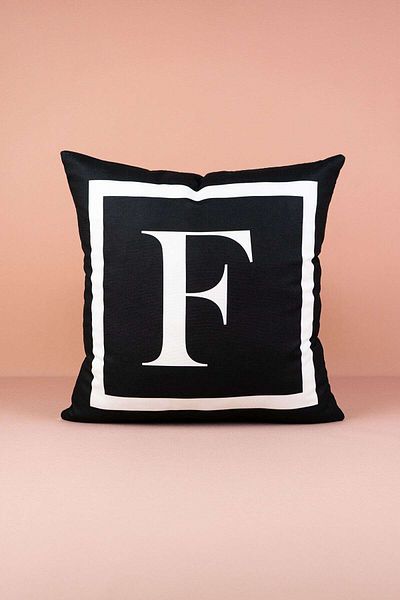Cango Home Husa De Perna Arunca Litera Litera F - 43x43 Cm