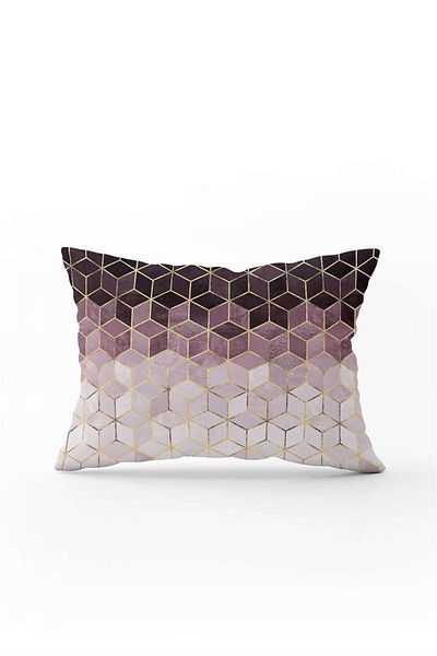 Cango Home Husă de pernă cu model mozaic auriu violet imprimată digital Cgh927-3550 imprimată pe două fețe