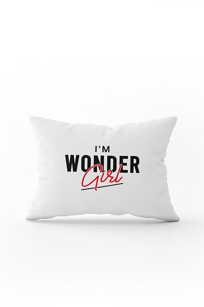 Cango Home Alb Negru I'm Wonder Girl Written Digital Printing Aruncă Față de pernă - Cgh448-3550 Double Side Ba