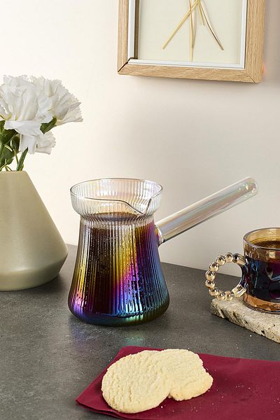 Perotti Felicita Linear Luster Borosilicate Glass Coffee Pot