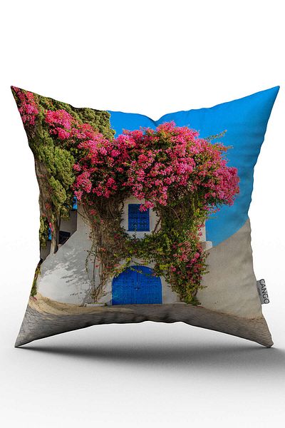 Cango Home White Landscape Themed Digital Printed Throw Pillow Cover - Otyk486