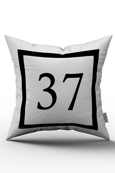 Cango Home Husă de pernă cu imprimare digitală numerică alb-negru 37
