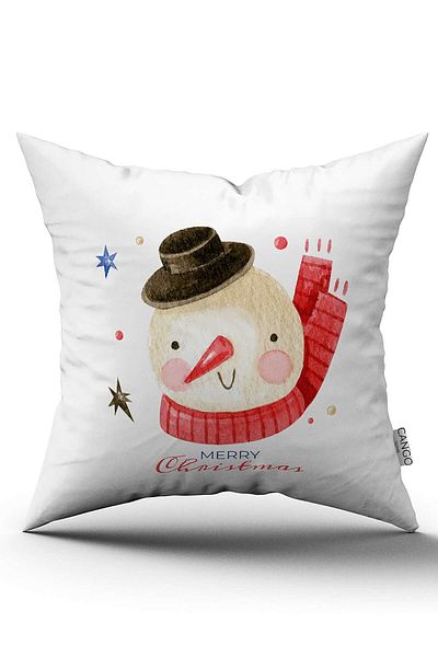 Cango Home Red Blue Christmas Themed Digital Printed Throw Pillow Cover Cgh900