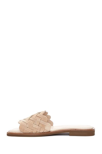 Derimod Beige Leather Women's Slippers - 24sfd290129
