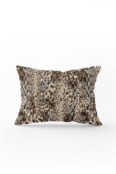 Cango Home Καφέ Μαύρο Leopard Snakeskin Pattern Ψηφιακή εκτύπωση Μαξιλαροθήκη μαξιλαριού - Cgh379-3550 Ζευγάρι