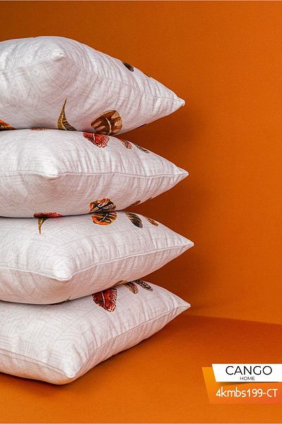 Cango Home Σετ με 4 ψηφιακά εμπριμέ κάλυμμα μαξιλαριού με ριχτάρι διπλής όψης καφέ κόκκινο έθνικ στυλ