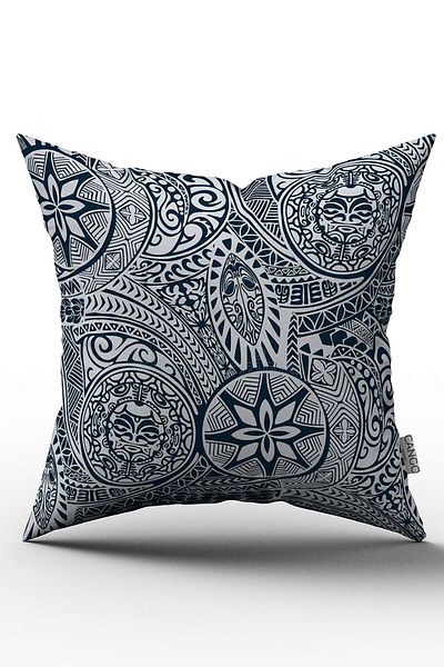 Cango Home Husă de pernă cu model vintage cu motiv albastru și alb - Otyk351