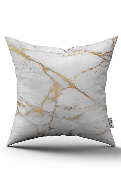 Cango Home Husă de pernă cu imprimare digitală cu model de marmură abstractă decorativă alb gri - Ylms88