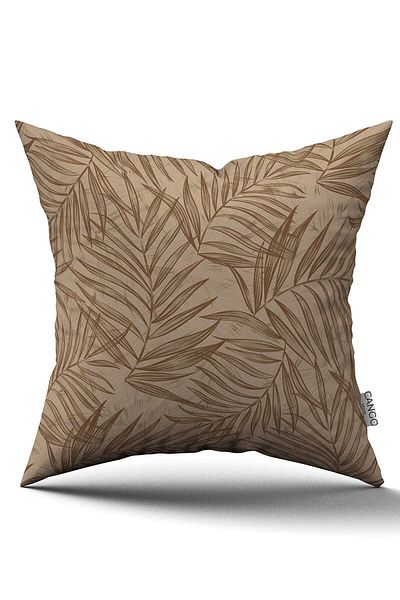 Cango Home Husă de pernă cu model de frunze tropicale, verde maro, imprimată digitală - Otyk321
