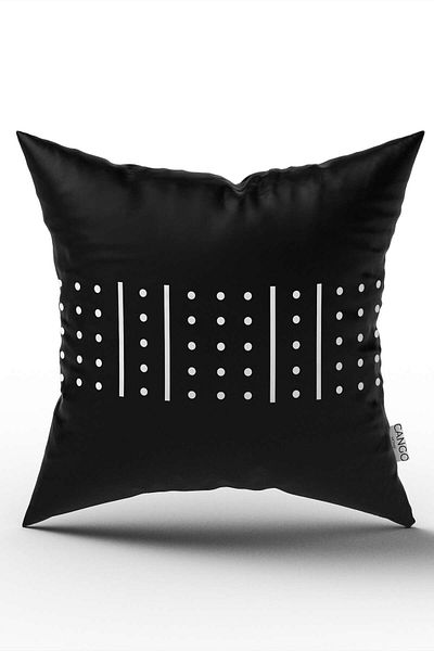 Cango Home White Black Geometric Digital Printed Throw Pillow Cover - - Cgh317