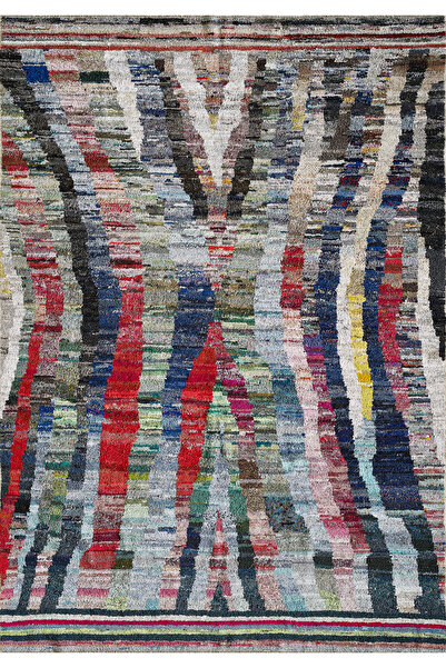 Empera Antik Halı - Recycle Etnik Desenli El Dokuması Salon Halısı E0019