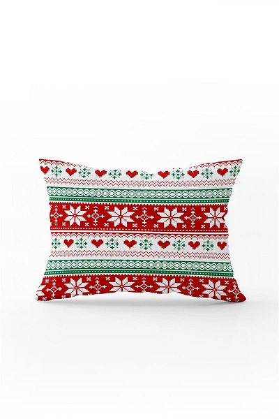 Cango Home Double Sided 35x50 Red Christmas Themed Throw Pillow Pillow Case - Cgh226-3550