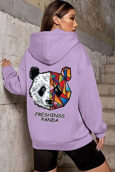Moda Glo Унисекс суитшърт с щампа на гръб Panda