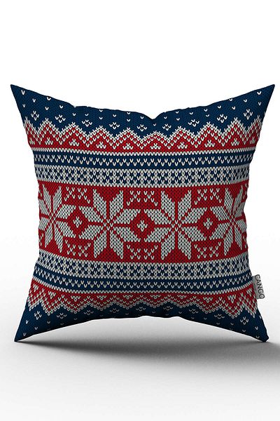 Cango Home Double Sided Navy Blue Christmas Themed Throw Pillow Pillow Case - Cgh223-ct