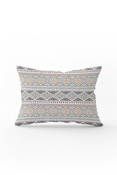 Cango Home Λευκή Μαύρη Bohemian Ethnic Style Ψηφιακή εκτύπωση Μαξιλαροθήκη Ριχτάρι - Cgh499-3550 Διπλής Όψης Εκτυπωμένη