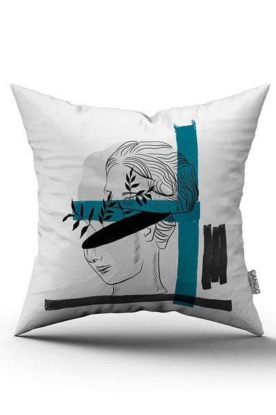 Cango Home Alb Negru Modern Sculpture Figure Digital Printed Arunca Husa de Perna Cgh538