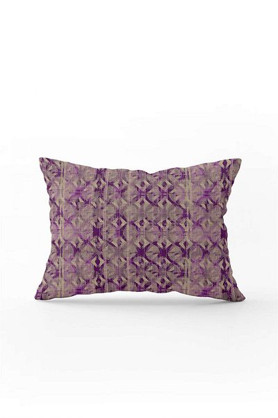 Cango Home Față de pernă cu imprimare digitală cu model geometric modern violet maro - Cgh495-3550 față-verso