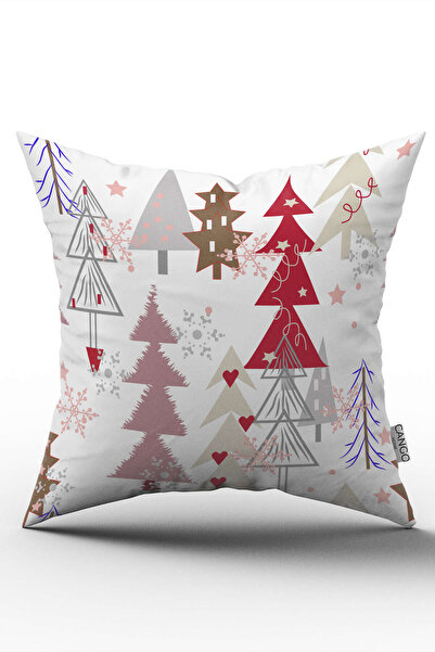 Cango Home Față de pernă cu temă de Crăciun, roșu și alb, imprimată digitală ...