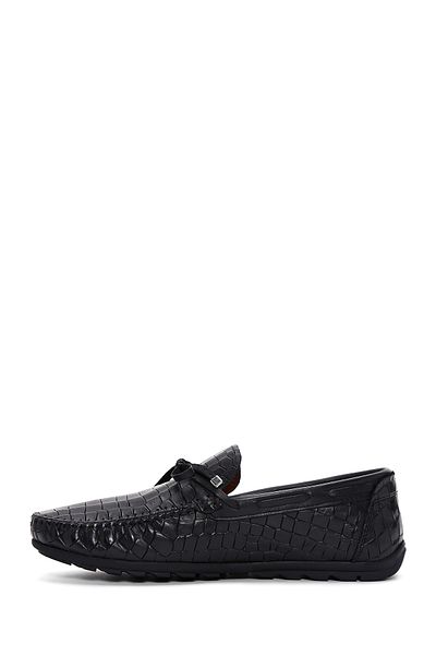 Derimod Μαύρο ανδρικό loafer με σχέδιο κροκόδειλου - Casual Leather 24sfd6573e3