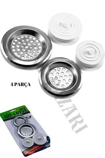 Kent Pazarı 4 Pieces Stainless Steel Cap Sink Strainer Set - Kntpzr