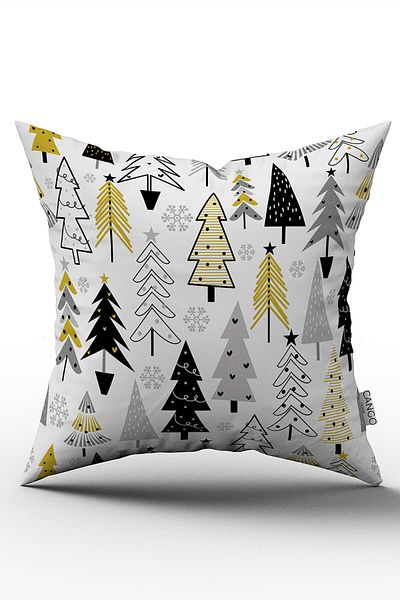Cango Home Yellow Black Christmas Themed Digital Printed Throw Pillow Cover Cgh819