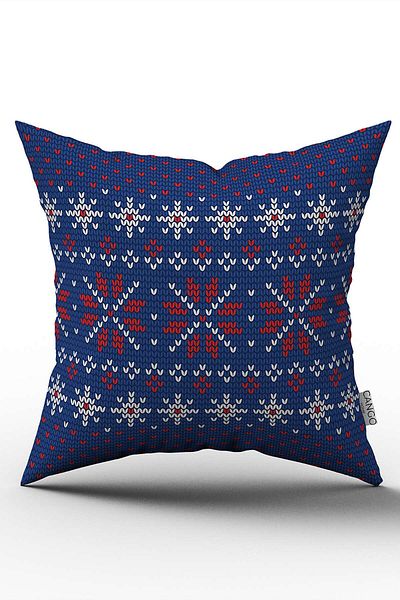 Cango Home Red Blue Christmas Themed Digital Printed Throw Pillow Cover Cgh838