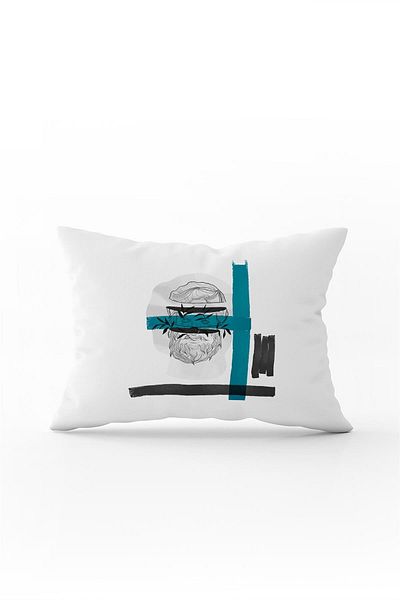 Cango Home Husă de pernă cu sculptură modernă, albă, neagră, imprimată digitală Cgh537-3550 imprimată pe două fețe