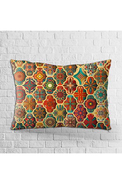 Cango Home Față de pernă cu două fețe, galbenă, multicoloră, cu model retro vintage, imprimată digitală - Otyk275-ct