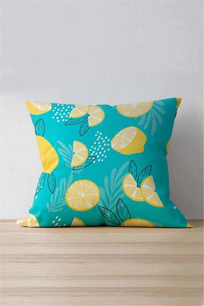 Cango Home Double Sided Yellow Green Lemon Patterned Digital Printed Throw Pillow Cover - Oytyk936-ct