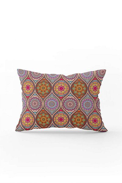 Cango Home Red Blue Ethnic Patterned Digital Printing Throw Pillow Pillow Case - Cgh504-3550 Double Sided Printed