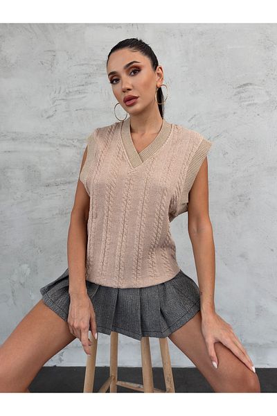 Weyeze Jacquard V-Neck Sweater - Af-K42025Lns