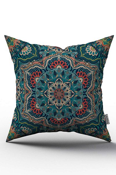 Cango Home Husă de pernă cu două fețe, verde portocaliu, retro, vintage, imprimată digitală - Otyk634