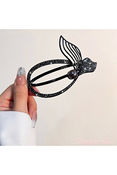 Cinderella Model de coadă de sirenă cu clemă din metal negru - Clip de păr pe...