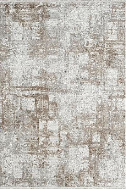 Empera Pena - Papaya Geometrik Desenli Krem Halı