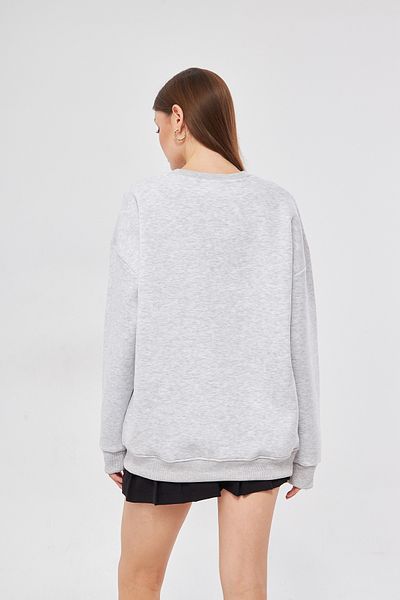 Moda Işık Γκρι φούτερ Unisex - Crew Neck, Hoodie Print, 100% βαμβάκι