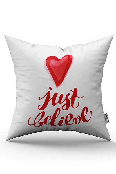 Cango Home Red and White Modern Valentine's Day Themed Digital Printed Throw Pillow Cover Cgh951