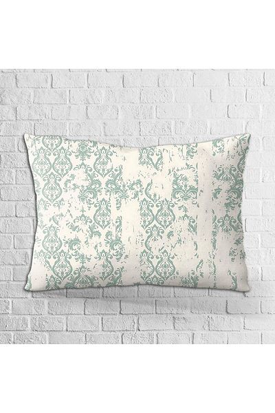 Cango Home Față de pernă cu două fețe, 35x50, alb, verde, cu model vintage, imprimată digitală - Otyk015-3550
