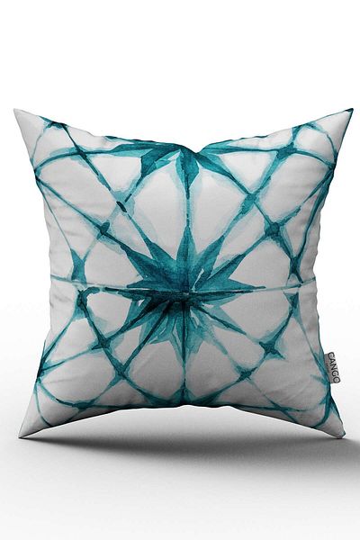 Cango Home Față de pernă decorativă abstractă, albă, albastră, cu două fețe - Cgh182-ct