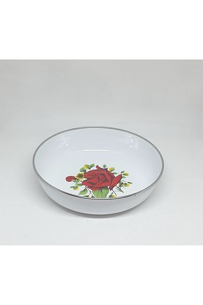 Avşar Enamel House 20 cm Enamel Salade Plate Brown Presentation Plate