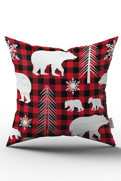 Cango Home Double Sided Red White Christmas Themed Digital Printed Throw Pillow Pillow Case - Cgh328-ct