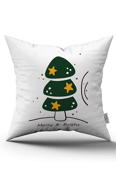 Cango Home Green Multicolored Christmas Themed Digital Printed Throw Pillow Cover Cgh876
