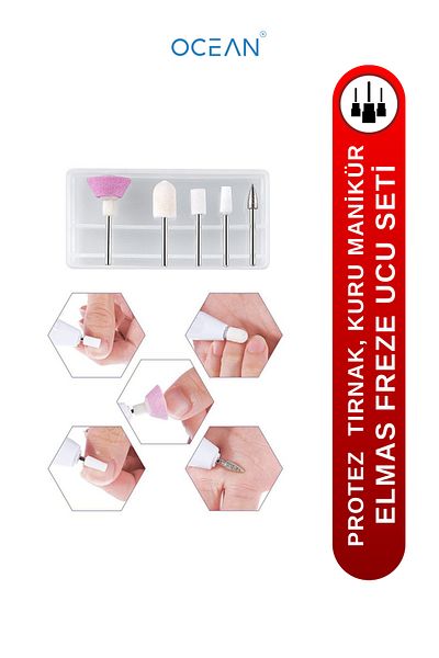 Ocean Diamond Router Bit Set, Professional, Denture Nail Gel, Suitable for Dry Manicure Use