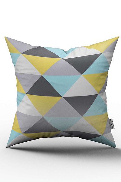 Cango Home Husă de pernă cu două fețe, galben gri, cu model geometric, imprimată digitală - Otyk463-ct