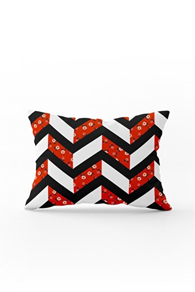 Cango Home Двосторонній 35x50 червоно-білий геометричний чохол для подушки з ...