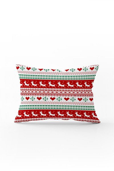 Cango Home Double Sided 35x50 Red Christmas Themed Throw Pillow Pillow Case - Cgh224-3550