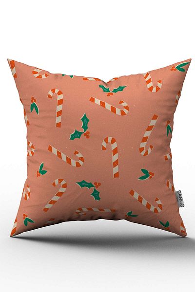 Cango Home Double Sided Orange Christmas Themed Throw Pillow Pillow Case - Cgh206-ct